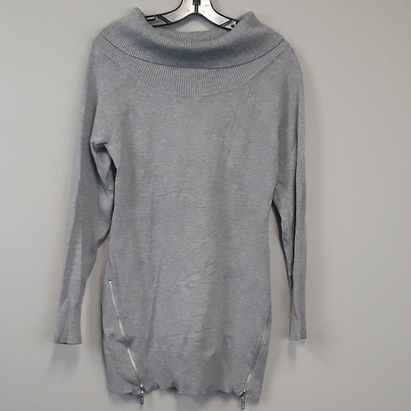 Guess Sweaters - Guess Gray Zipper hem detail Cowl Neck Sweater